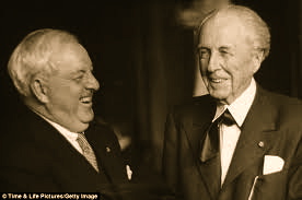 Ralph Walker (pictured left talking to fellow architect Frank Lloyd Wright) was hailed by the New York Times as the 'architect of the century