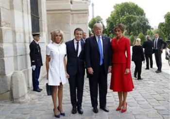 Trump tells Brigitte Macron: ‘You’re in such good shape’