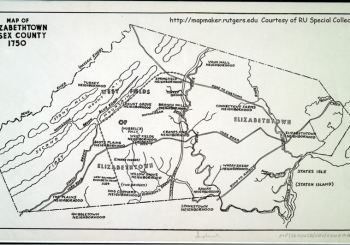 Elizabethtown Map Essex County 1750