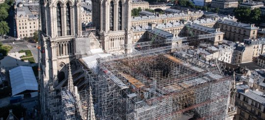 Reconstruction of Notre Dame Cathedral in Paris by